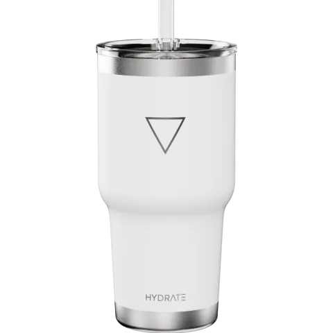 HYDRATE VASO 887 ML BLANCO CON PAJITA